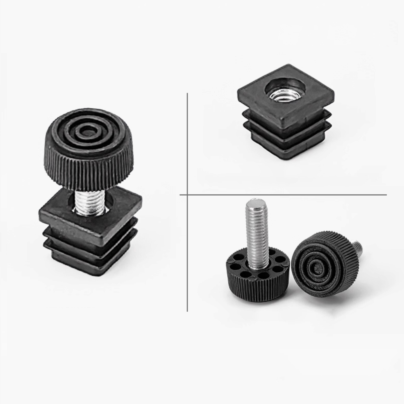 Тавилгын тэнцүүлэгчтэй квадратад суух хөл 20x20мм -